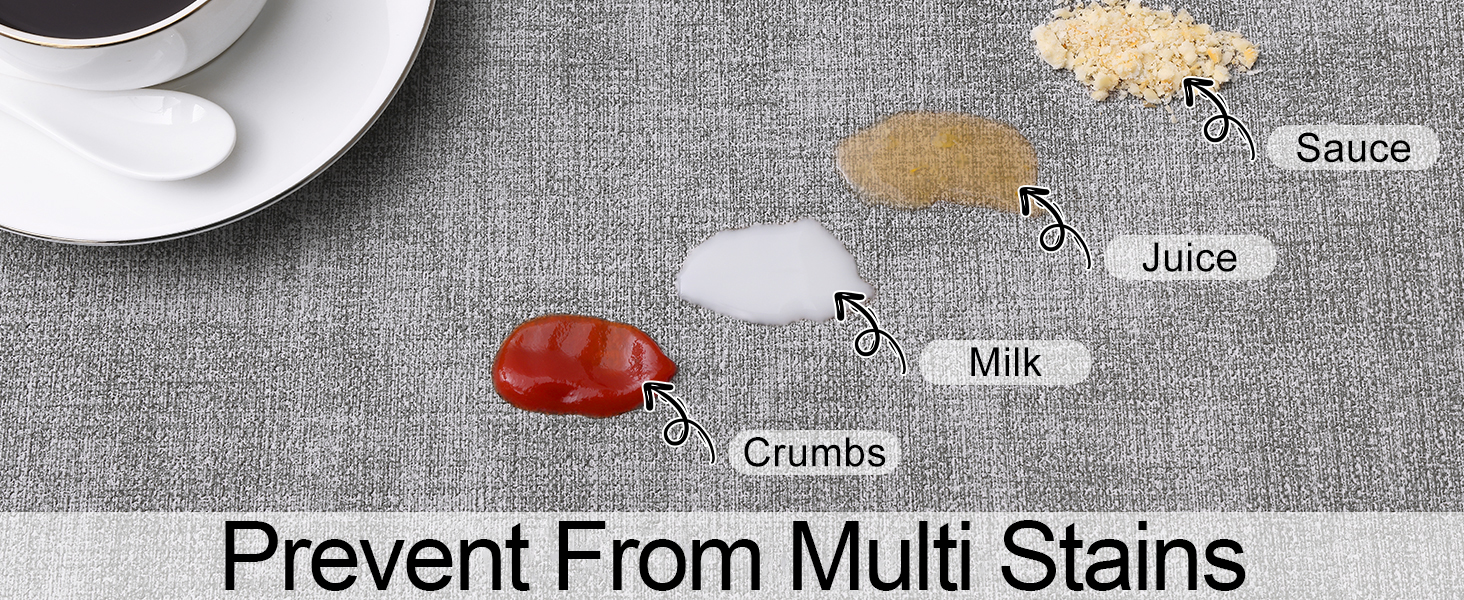 homing Faux Leather Heat Resistant Placemats 6 Packs, Waterproof Wipeable Dining Easter PU Place Mats for Indoor & Outdoor, Easy to Clean, Light Grey