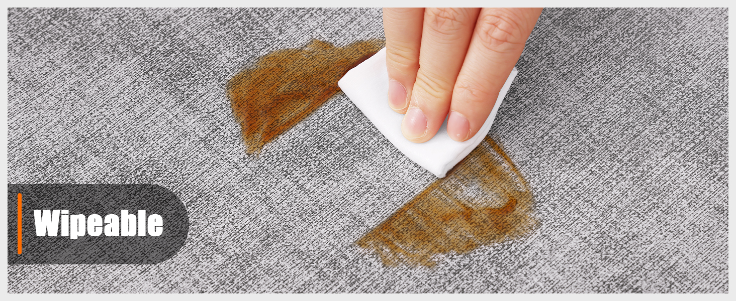 homing Faux Leather Heat Resistant Placemats 6 Packs, Waterproof Wipeable Dining Easter PU Place Mats for Indoor & Outdoor, Easy to Clean, Light Grey