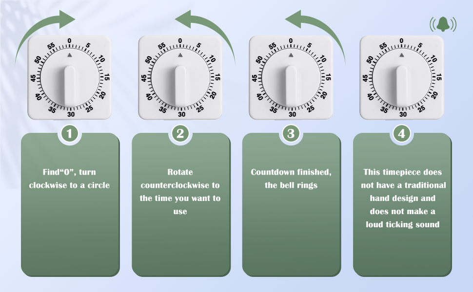 Weewooday 2 Pieces 60 Minute Visual Kitchen Timer Hour Mini Countdown Mechanical Timer Loud Voice for Kitchen, Homework, Exercise