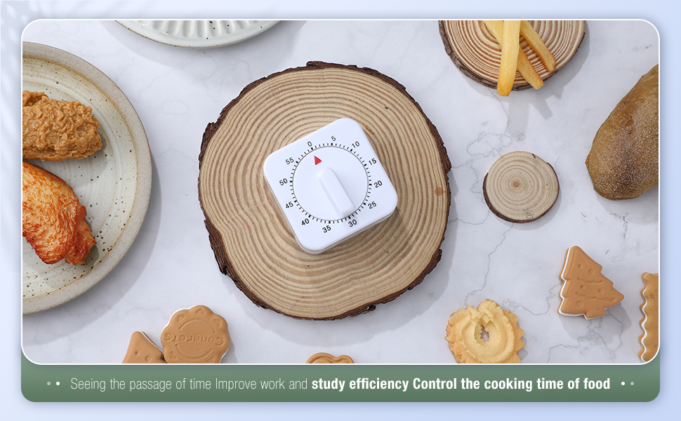 Weewooday 2 Pieces 60 Minute Visual Kitchen Timer Hour Mini Countdown Mechanical Timer Loud Voice for Kitchen, Homework, Exercise