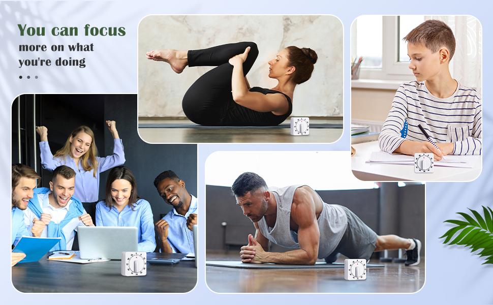 Weewooday 2 Pieces 60 Minute Visual Kitchen Timer Hour Mini Countdown Mechanical Timer Loud Voice for Kitchen, Homework, Exercise