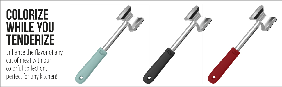 GORILLA GRIP BPA-Free Patented Dual-Sided Meat Tenderizer Tool, Soft Comfortable Handle with Hanging Hole, Heavy Duty Kitchen Mallet for Steak Beef Fish, Chicken Cutlet Pounder, Dishwasher Safe, Mint