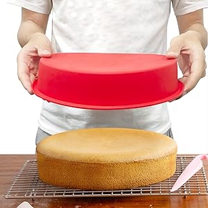 SILIVO 4-Piece Silicone Cake Pans Sets for Baking - Nonstick Silicone Round Cake Molds for Layer Cakes, Cheese Cakes and Chocolate Cakes - 3+5+7+9 inch