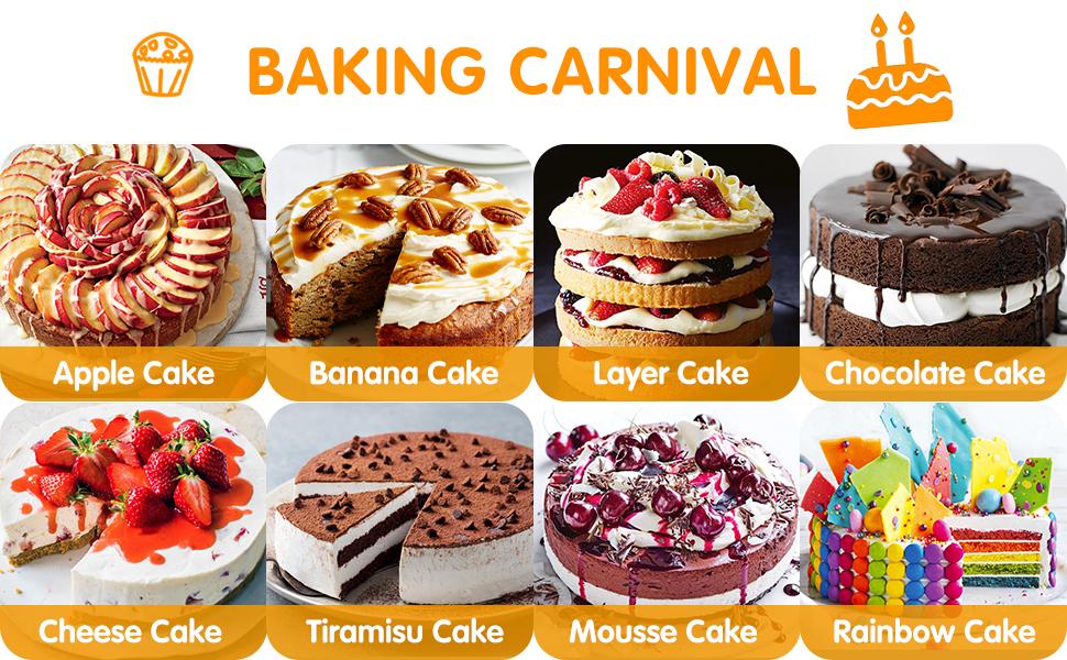 SILIVO 4-Piece Silicone Cake Pans Sets for Baking - Nonstick Silicone Round Cake Molds for Layer Cakes, Cheese Cakes and Chocolate Cakes - 3+5+7+9 inch