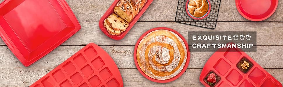 SILIVO 4-Piece Silicone Cake Pans Sets for Baking - Nonstick Silicone Round Cake Molds for Layer Cakes, Cheese Cakes and Chocolate Cakes - 3+5+7+9 inch