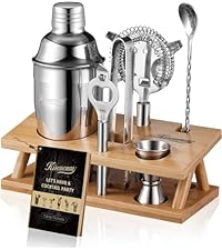KITESSENSU Cocktail Shaker Set, 2-Piece Boston Shaker Set for Drink Mixing, Premium 18/8 Stainless Steel Martini Shaker for Bartending and Home Bar - 18oz & 28oz, Recipes Booklet Included, Silver