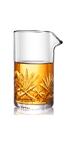 Cocktail Mixing Glass, veecom 18oz Crystal Mixing Glass Bartender Kit, 8 Piece Old Fashioned Cocktail Set with Strainer, Spoon, Jigger, Picks, Pourers, Bar Tools Cocktail Shaker Set (8 Pieces)