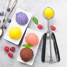 Large Cookie Scoop, Cookie Dough Scoop, 3 Tablespoons/ 45 ml/ 1.5 oz, Spring-Loaded Ice Cream Scoop, 18/8 Stainless Steel, Comfortable Grip