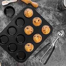 Large Cookie Scoop, Cookie Dough Scoop, 3 Tablespoons/ 45 ml/ 1.5 oz, Spring-Loaded Ice Cream Scoop, 18/8 Stainless Steel, Comfortable Grip