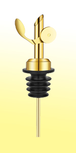 WAFJAMF 12 Pcs Liquor Pour Spouts Set, Stainless Steel Liquor Bottle Pourers with Rubber Dust Caps, for Pours Liquid, Olive Oil, Wine, Vinegar (Gold-12 Pack)