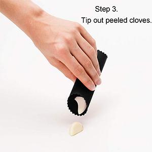 2 Set Silicone Garlic Peeler Easy Roller Tube Useful Garlic Odorfree Kitchen Tool (Black,Clear)