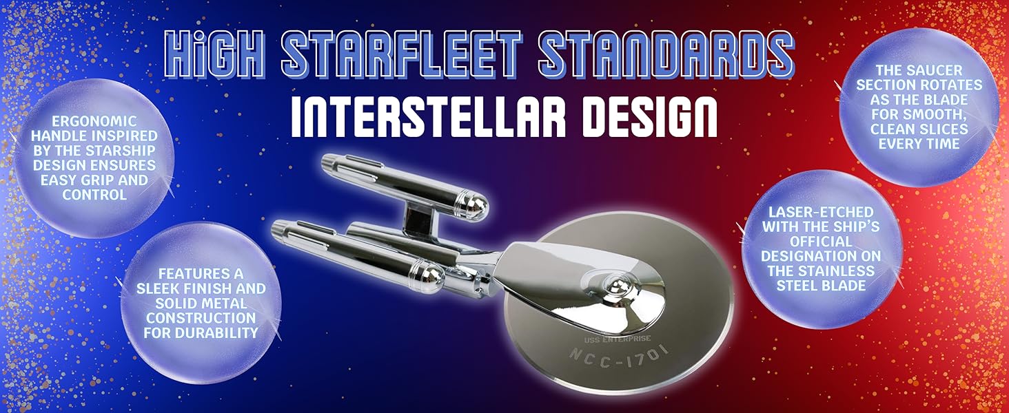 Star Trek: The Original Series USS Enterprise NCC 1701 Pizza Cutter Utensil