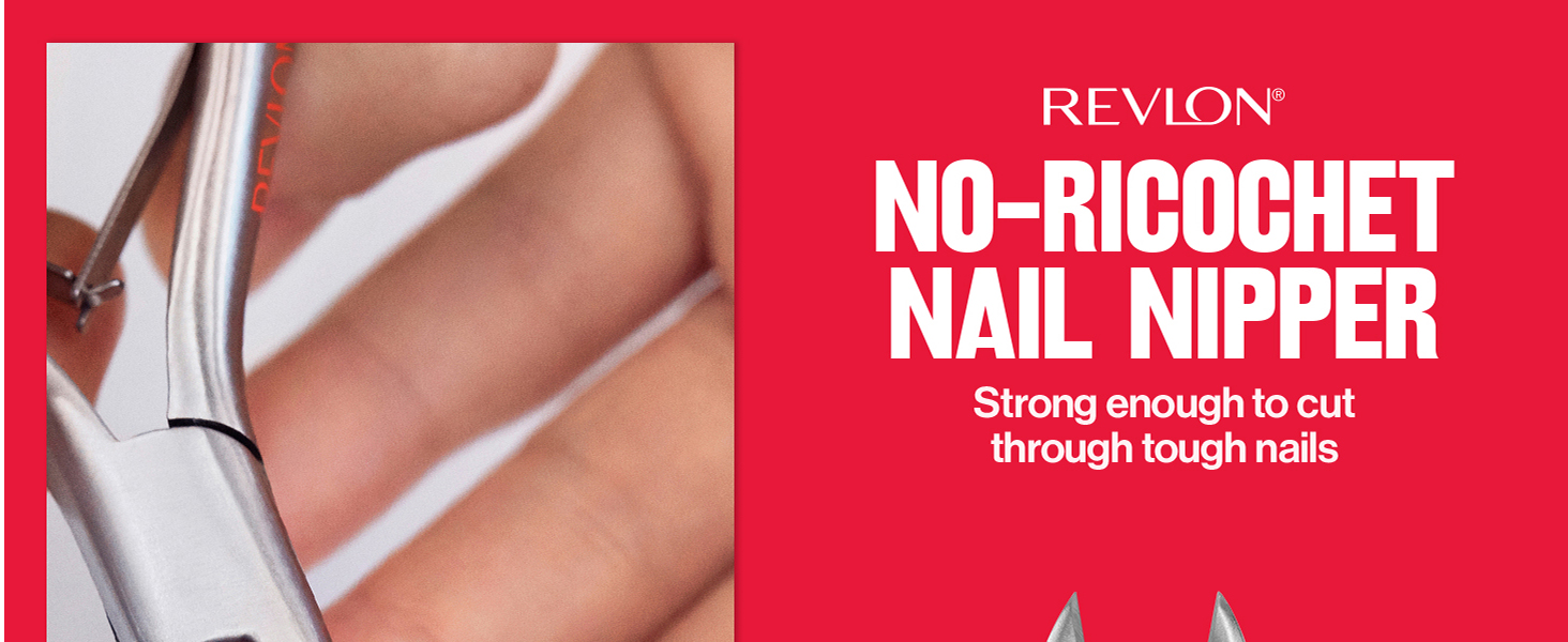 Revlon No-Ricochet Nail Nipper, Mess-Free Cuticle Remover Tool with Magnetic Shield for No Fly-Away Clippings, Made with Stainless Steel and Precision Blade, Easy Grip, 1 Count