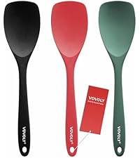 Silicone Jar Spatula, Small Rubber Scraper, Spatulas Silicone Heat Resistant, Seamless,Non StIck Cookware 11.2 Inch, Black.