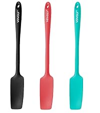 Silicone Jar Spatula, Small Rubber Scraper, Spatulas Silicone Heat Resistant, Seamless,Non StIck Cookware 11.2 Inch, Black.