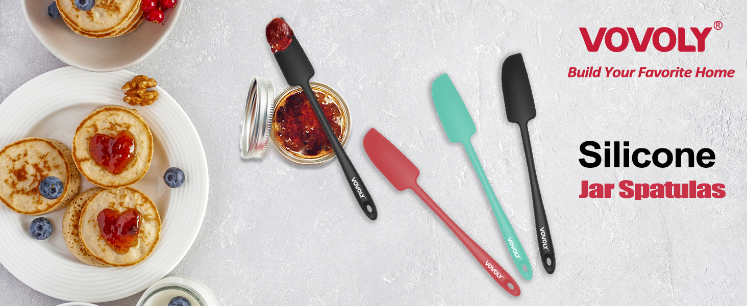 Silicone Jar Spatula, Small Rubber Scraper, Spatulas Silicone Heat Resistant, Seamless,Non StIck Cookware 11.2 Inch, Black.
