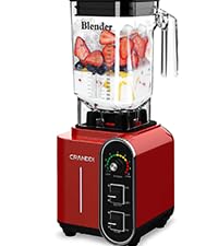CRANDDI Commercial Quiet Blender, 2200 Watt Professional Countertop Blender with 80oz Pitcher, Built-in Pulse & 15-speeds Control, Smoothie Blender for Commercial and Home, K90 Black