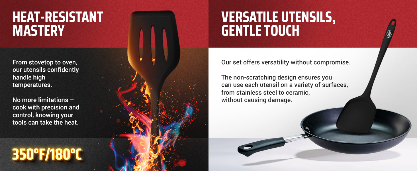 Kaluns Silicone Kitchen Utensils Set 24 Pcs Cooking Utensils Set - Can Opener, Masher, Turner, Spatula 446°F Heat Resistant Non-Stick - Premium Silicone and Stainless Steel Utensil Set