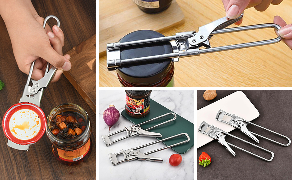 Adjustable Multifunctional Stainless Steel Can Opener,Jar Opener for Weak Hands,Jar Lid Opener