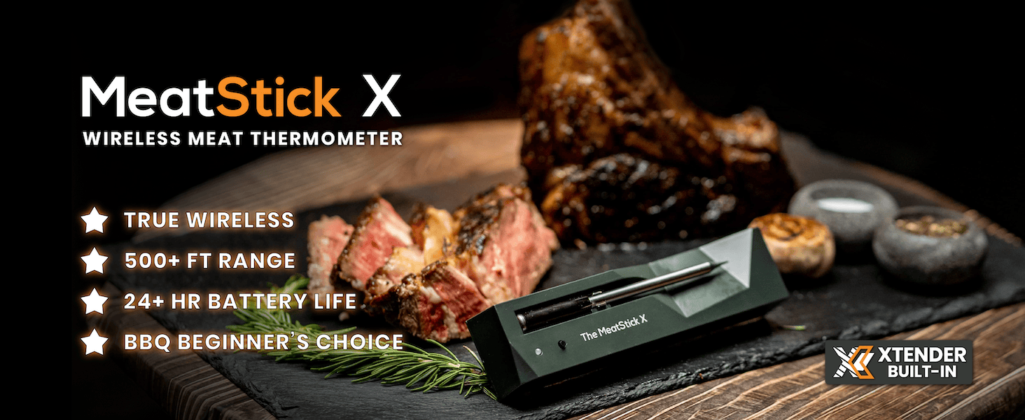 MeatStick X – Smart Wireless Meat Probe for Grilling, Smoking & BBQ | 500ft+ Bluetooth Range | Works in Oven, Smoker & Grill