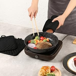 Oven Pot Holder with Pocket Cotton Heat Resistant Coaster Potholder Kitchen Hot Pad Oven Mitts for Cooking Square 7