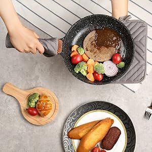 Oven Pot Holder with Pocket Cotton Heat Resistant Coaster Potholder Kitchen Hot Pad Oven Mitts for Cooking Square 7