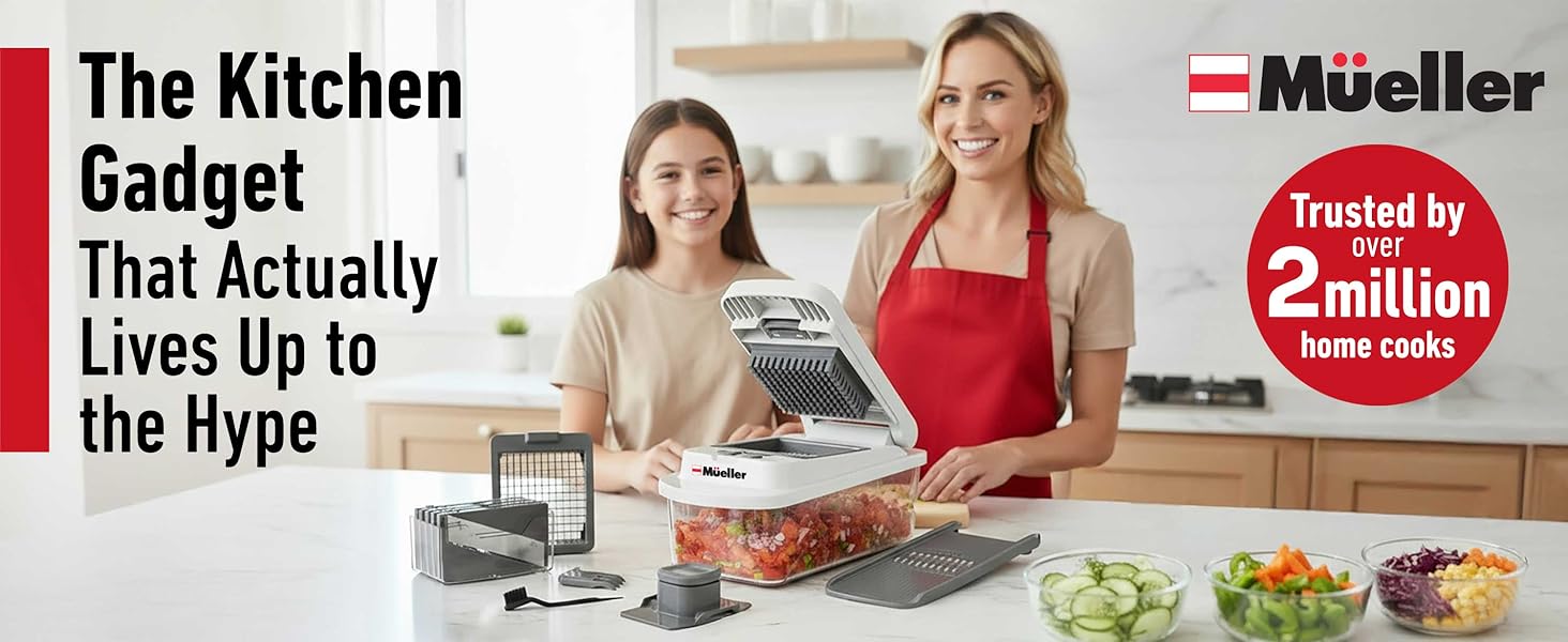 Mueller The Real Original Pro Chopper since 2013 Vegetable Chopper Mandoline Slicer, 8 Blade Food Veggie Chopper Onion Vegetable Cutter with Container, Kitchen Gadgets & Essentials, (10 in 1)