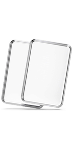 Baking Sheet Set of 2, Bastwe 18 inch Commercial Grade Stainless Steel Baking Pan, Professional Bakeware Oven Tray, Healthy & Non-toxic, Rust Free & Mirror Finish, Easy Clean & Dishwasher Safe