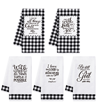 R HORSE 6Pcs Pot Holder with Pocket for Kitchen Black Pot Holders Set Cotton Heat Resistant Potholder Terry Cloth Coaster Hot Pad Oven Mitts Trivet for Baking Cooking 7''x9''