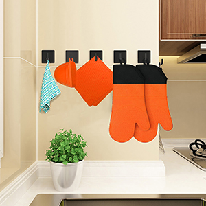 Silicone Oven Mitts and Pot Holders Sets, MTZRFLL Extra Long Heat Resistant Oven Gloves with Hot Pads and Mini Oven Mits Set for Kitchen Cooking Baking, Soft Quilted Lining, Pack of 6 (Purple)