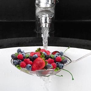 Enhanced Version Stainless Steel Spider Strainer Skimmer Ladle, Set of 3 Sizes Kitchen Strainer Spoon for Cooking and Frying, Pasta Strainer, Food Preparation-32.5cm, 36cm, 38cm