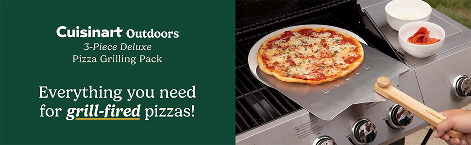 Cuisinart CPS-515 Deluxe Pizza Grilling Pack (Pizza Stone, Pizza Peel, Pizza Cutter)
