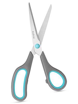 Scissors Set of 4, Premium Stainless Steel Razor Blades, Ergonomic Semi-Soft Rubber Grip, Suitable for School, Office and Family Daily Use, 9.6''/8.5''/6.4