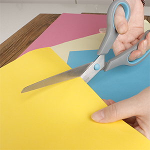 Scissors Set of 4, Premium Stainless Steel Razor Blades, Ergonomic Semi-Soft Rubber Grip, Suitable for School, Office and Family Daily Use, 9.6''/8.5''/6.4