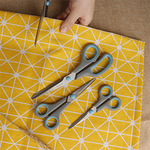 Scissors Set of 4, Premium Stainless Steel Razor Blades, Ergonomic Semi-Soft Rubber Grip, Suitable for School, Office and Family Daily Use, 9.6''/8.5''/6.4