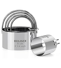 HULISEN 3 inch Biscuit Cutter, Stainless Steel Round Cookies Cutter with Soft Grip Handle, Gift Package