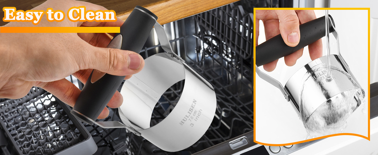 HULISEN 3 inch Biscuit Cutter, Stainless Steel Round Cookies Cutter with Soft Grip Handle, Gift Package