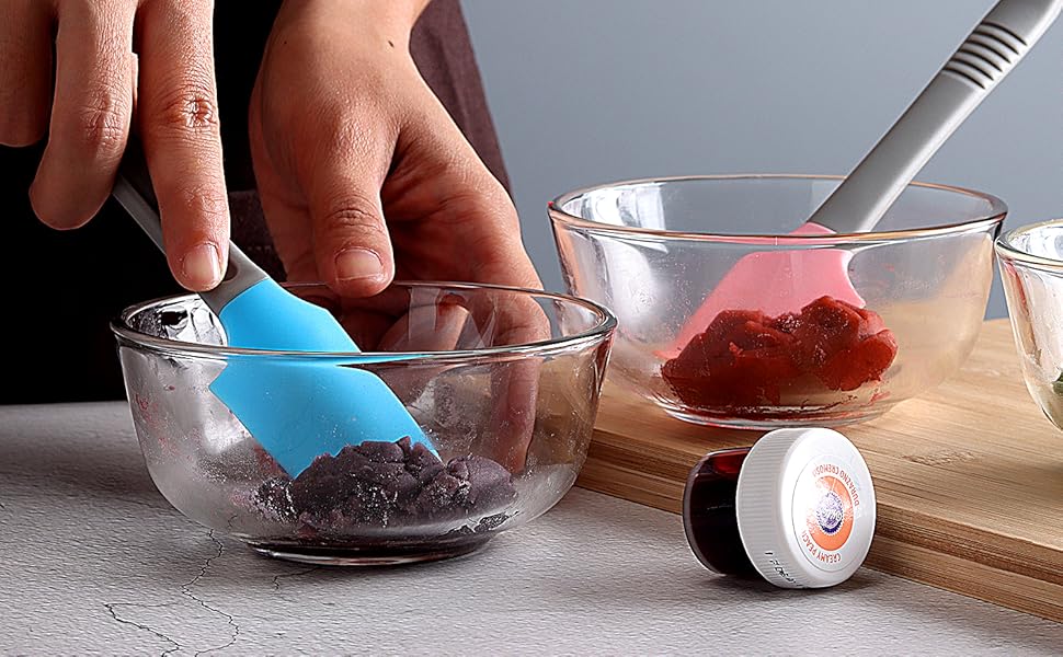 Silicone Mini Spatula, Curved Small Spatula, Kitchen Jar Spatula, Wet Pet Food Can Spoon, for Cooking Baking Frosting or Mixing, 6pcs