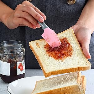 Silicone Mini Spatula, Curved Small Spatula, Kitchen Jar Spatula, Wet Pet Food Can Spoon, for Cooking Baking Frosting or Mixing, 6pcs