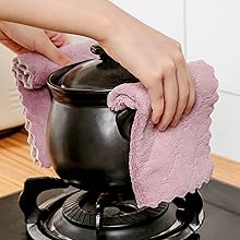 kimteny Cleaning Cloths Kitchen Towels Microfiber Washcloths Lint Free Dish Cloth Reusable Dishtowels Household Super Absorbent Fast Drying, 10