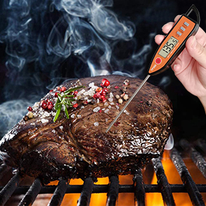 Digital Meat & Milk Thermometer - Instant Read Probe for Cooking, BBQ, Grill, Deep Fry, Roast & Baking