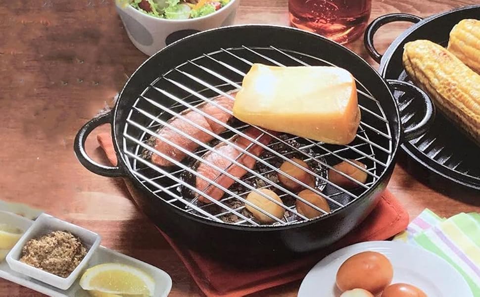 CAMPINGMOON φ8.27inch/φ21cm Round Stainless Steel Roasting Baking Steaming Cooling Rack Cooking Grid Grill Fits for 10-inch Dutch Oven W21