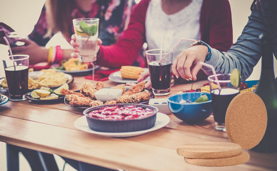 12 Pcs Cork Coaster for Drink, Absorbent Heat Resistant Reusable Tea or Coffee Coaster, Blank Coasters for Crafts,Warm Gifts Cork Coasters for Relatives and Friends.