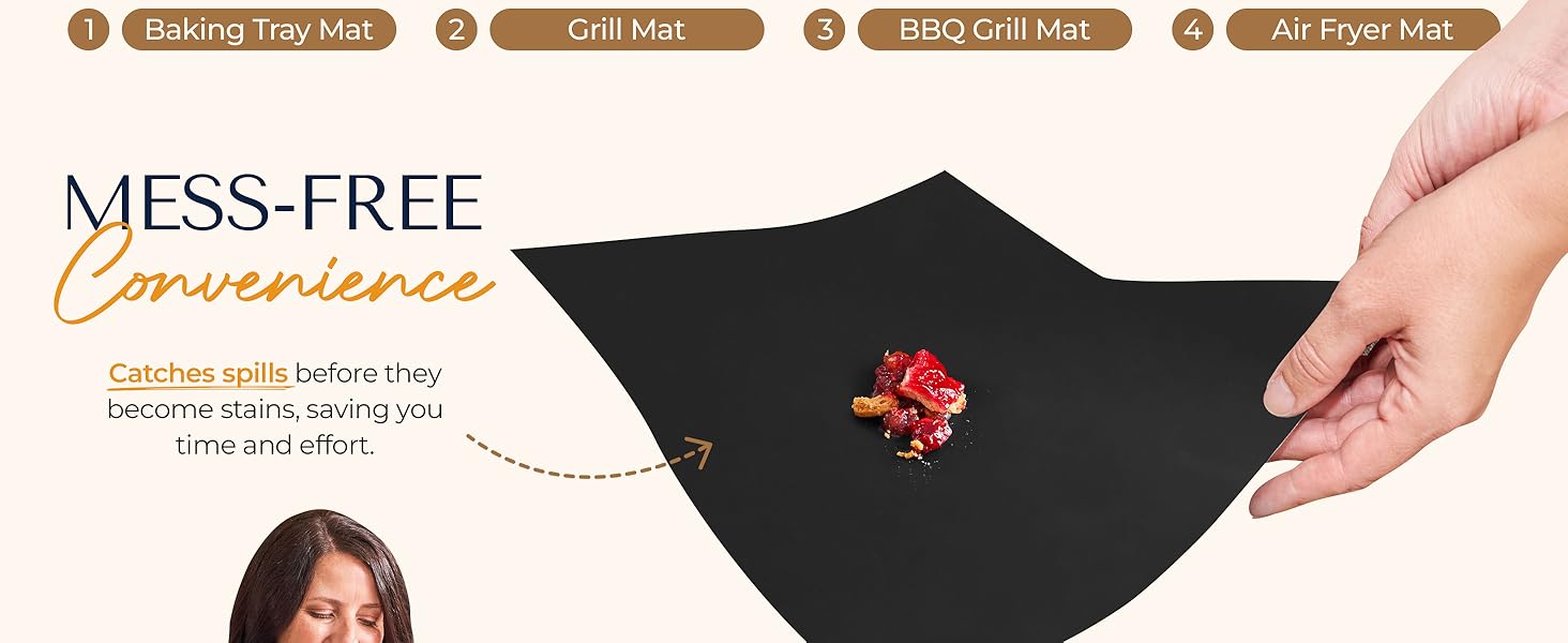 Oven Liners for Bottom of Oven - 3 Pack Large Heavy Duty Mats, 16.25”x23” Non-Stick Reusable Liner for Electric, Gas, Toasters, Grills - BPA & PFOA Free Kitchen Accessory to Keep It Clean (Black)