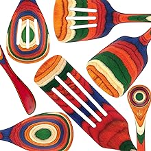 Totally Bamboo Baltique Marrakesh Collection 7 Piece Cooking Utensil Set, Safe for Nonstick