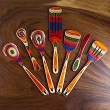 Totally Bamboo Baltique Marrakesh Collection 7 Piece Cooking Utensil Set, Safe for Nonstick