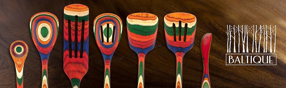 Totally Bamboo Baltique Marrakesh Collection 7 Piece Cooking Utensil Set, Safe for Nonstick