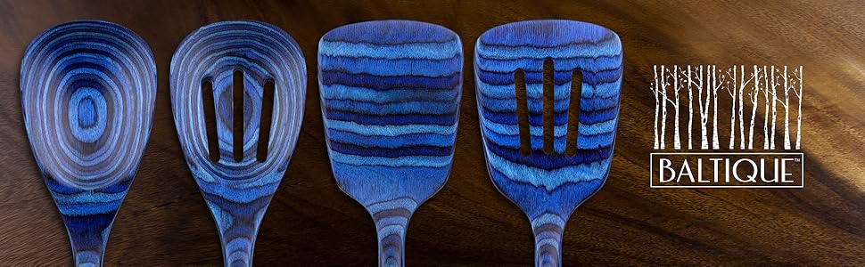 Totally Bamboo Baltique Malta Collection 4 Piece Cooking Utensil Set, Safe for Nonstick