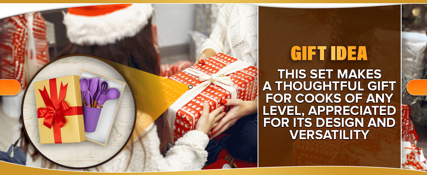 12 Pcs Purple Kitchen Utensils Set with Holder – Versatile Silicone Utensils Set for Cooking and Baking, Gentle on Pots and Pans, Heat-Resistant, Stylish, Easy to Clean, Purple Kitchen Accessories