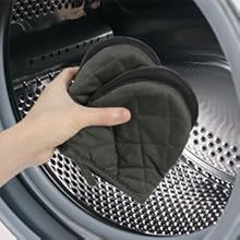 Short Oven Mitts, Heat Resistant 500°F, Silicone Grip Kitchen Gloves, Non-Slip for Baking, Grilling, BBQ, Machine Washable with Hanging Loop, 2-Pair Set, Gray